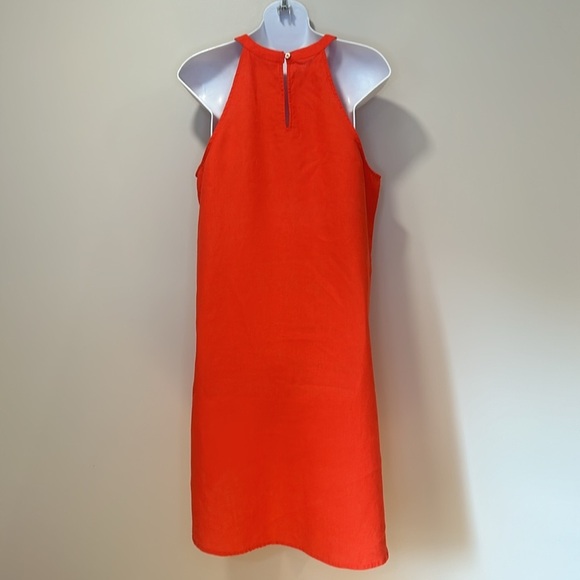 Sigrid Olsen 100% Linen Halter Sleeveless Summer Dress Size Small Orange - Picture 8 of 13